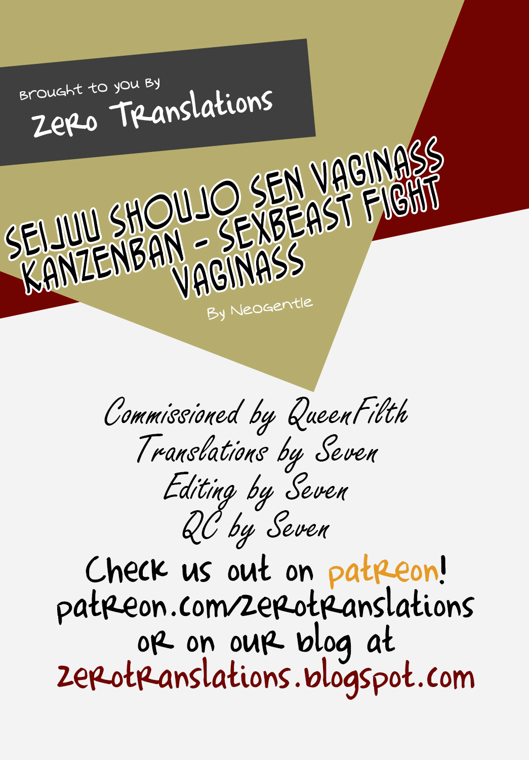 [Neo Gentle] Seijuu Shoujo Sen Vaginass Kanzenban - Sexbeast Fight Vaginass (Incomplete) [English] [Zero Translations] [NEO'GENTLE] 性獣少女戦ヴァギュナス ROUNG 1 (性獣少女戦ヴァギュナス 完全版) [英訳] [ページ欠落]